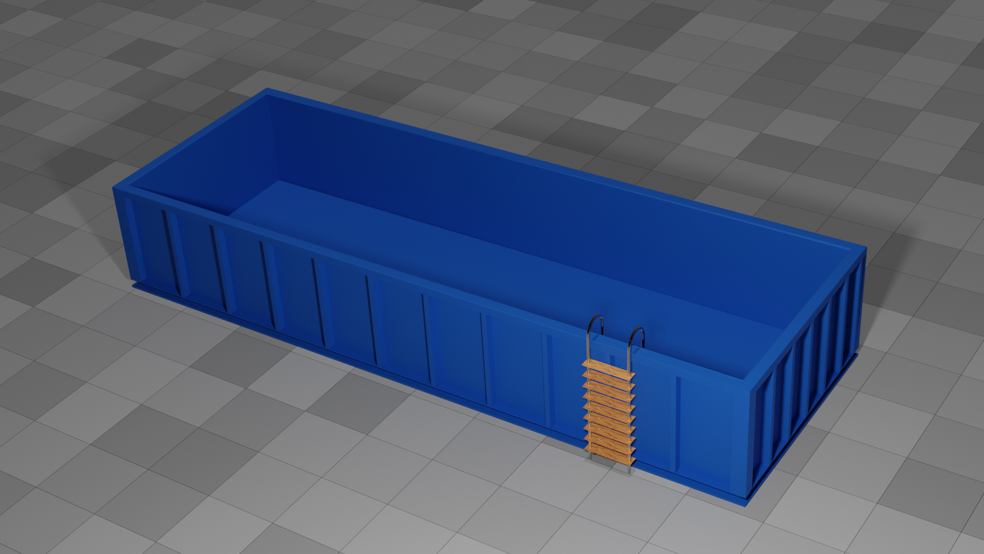 metalen bak container zwembad